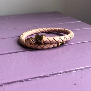Pink leather Alex and Ani wrap bracelet!